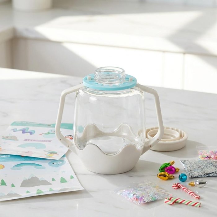 Winter Snow Globe Light Up Sensory Jar Play Set 1