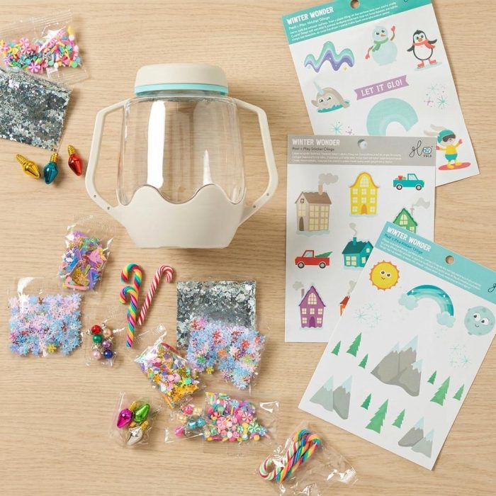 Winter Snow Globe Light Up Sensory Jar Play Set 2