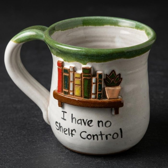 Witty No Shelf Control Book Lover's Mug 2