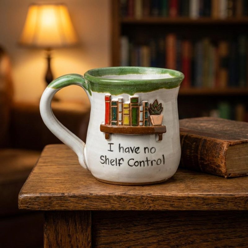 Witty No Shelf Control Book Lover's Mug