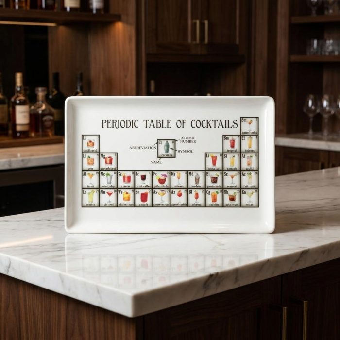 Witty Periodic Table Of Cocktails Porcelain Platter 1