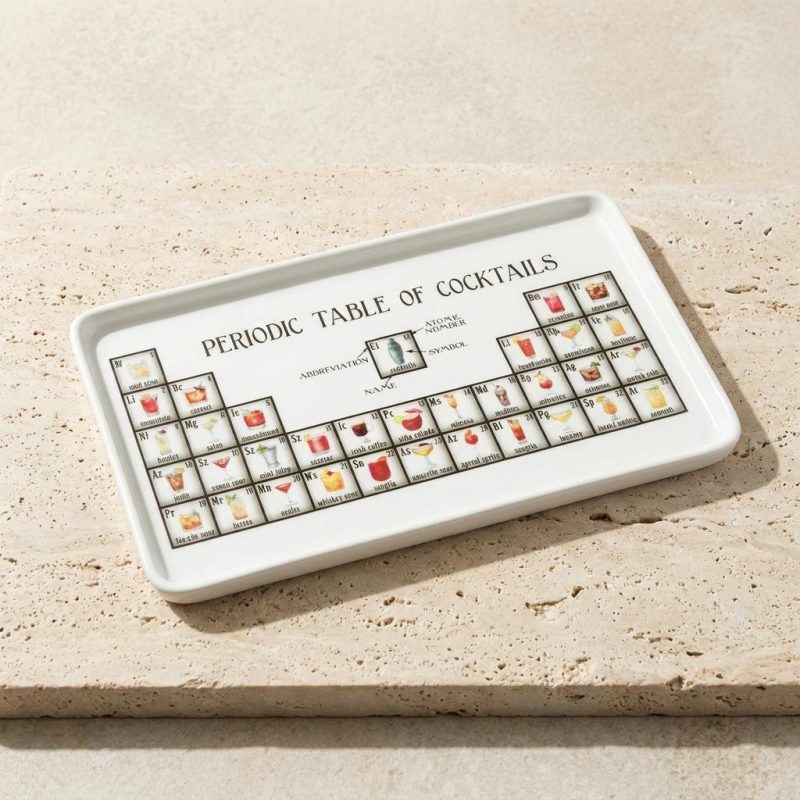 Witty Periodic Table Of Cocktails Porcelain Platter