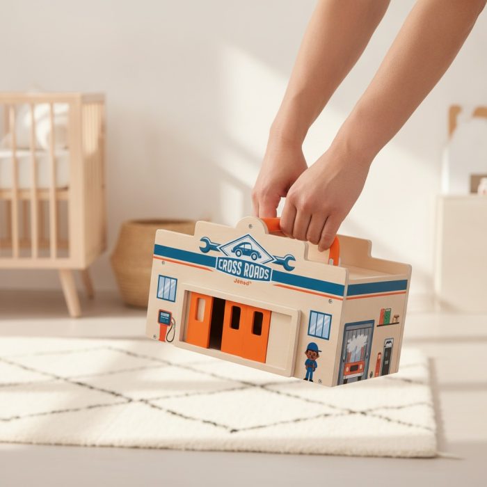 Wooden All-in-one Garage & Car Wash Play Set 4