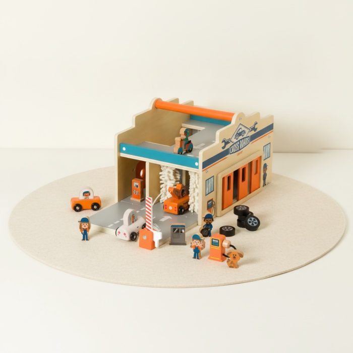 Wooden All-in-one Garage & Car Wash Play Set