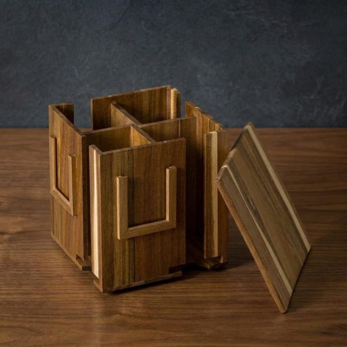 Wooden Swiveling Tea Organizer 1