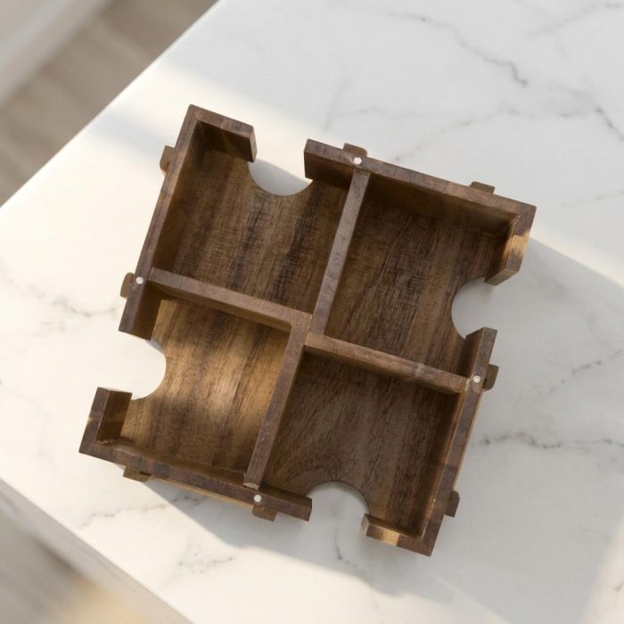 Wooden Swiveling Tea Organizer 2
