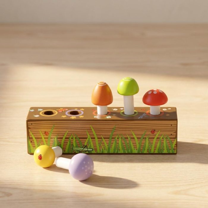 Wooden Toddler Pop & Play Jumpin' Mushroom Garden 1