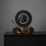 Aesthetic Vertical Vinyl Record Player With Bluetooth