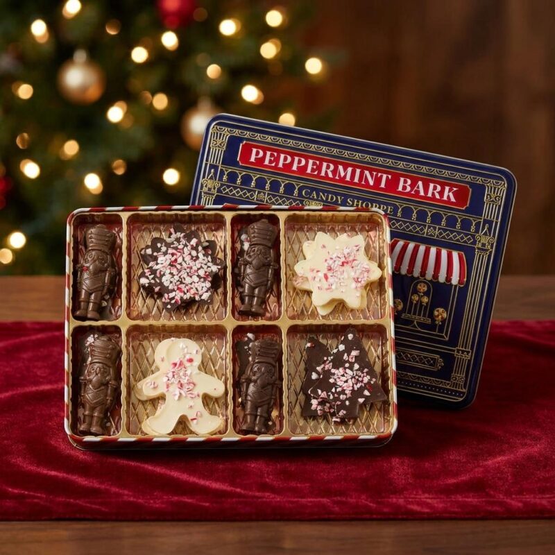Artisan Holiday Peppermint Bark Gift Tin