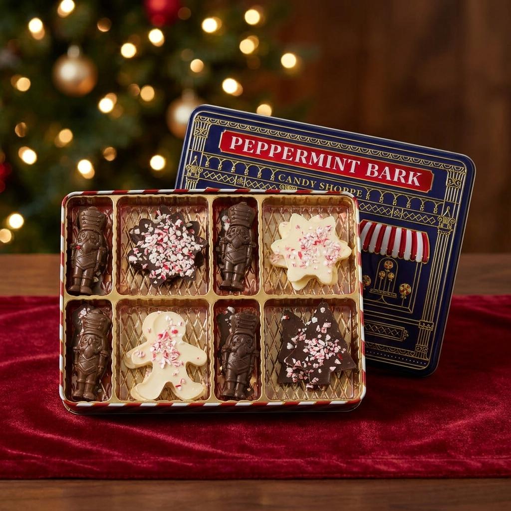Artisan Holiday Peppermint Bark Gift Tin Artisan Holiday Peppermint Bark Gift Tin