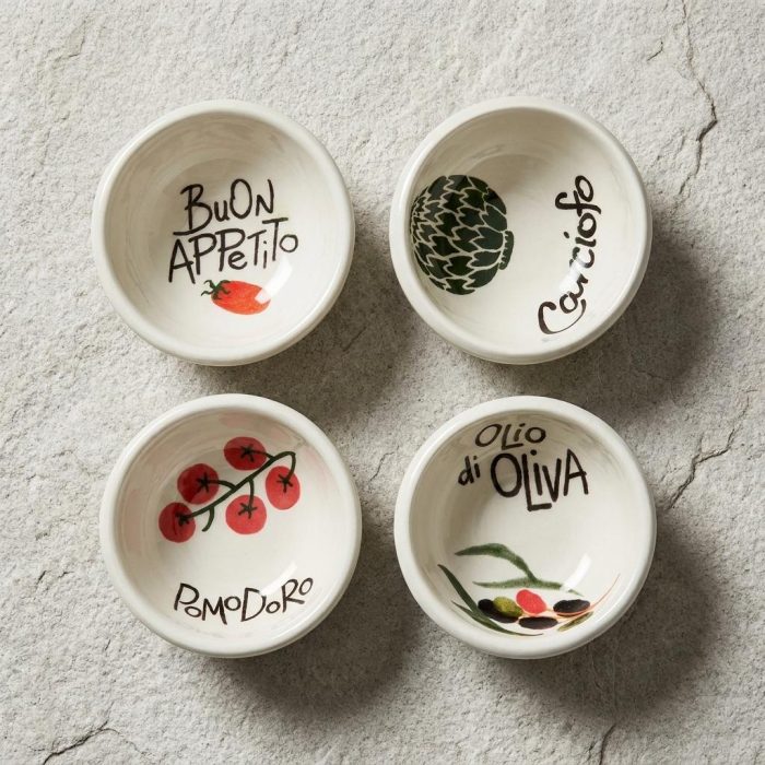 Authentic Hand-painted Italian Dipping Bowls - Set Of 4 1