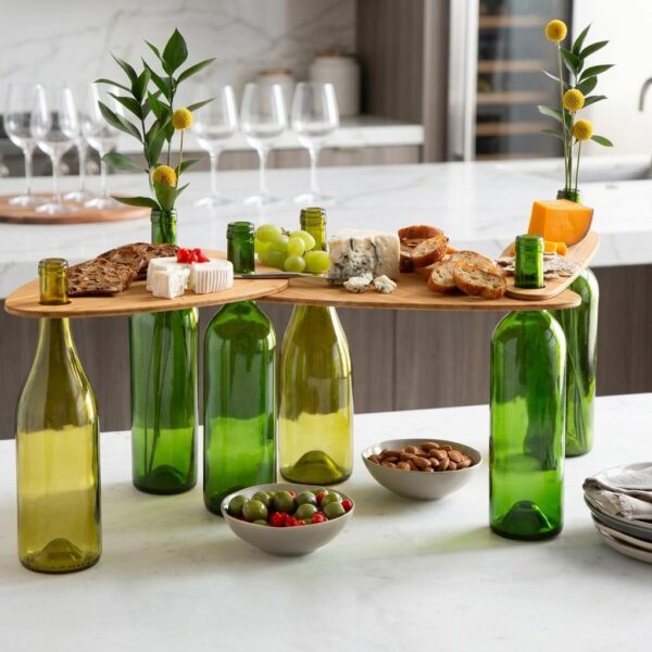 Bamboo Wine Bottle Topper Serving Set
