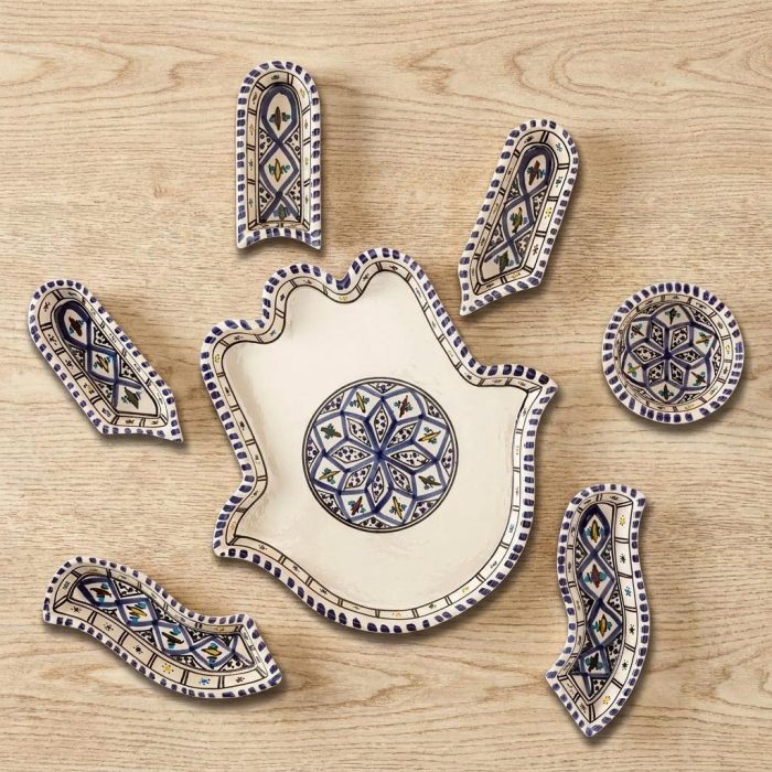 Beautiful Blue Hamsa Mezze Server 1