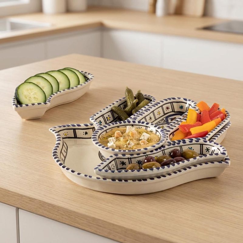 Beautiful Blue Hamsa Mezze Server