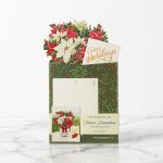Beautiful Holiday Flowers Pop-up Greeting Card Set Of 3 3