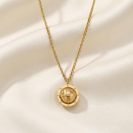 Beautiful Love Makes The World Go Round Spinning Necklace 2