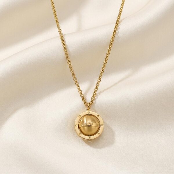 Beautiful Love Makes The World Go Round Spinning Necklace 2