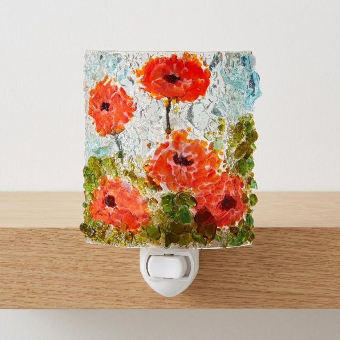 Beautiful Recycled Glass Poppies Nightlight 1