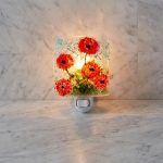 Beautiful Recycled Glass Poppies Nightlight