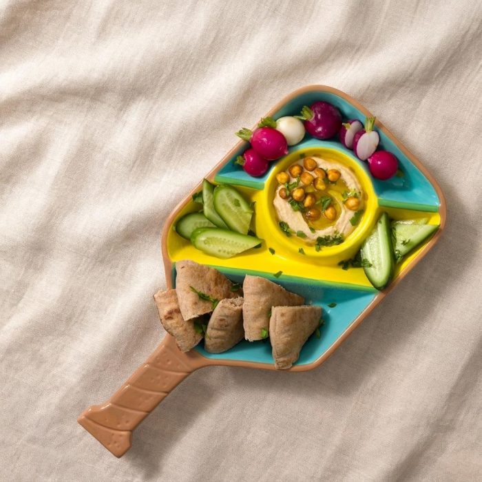 Ceramic Pickleball Paddle Snack Tray 2