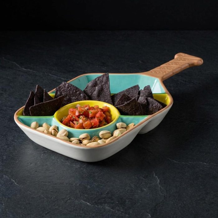 Ceramic Pickleball Paddle Snack Tray 3