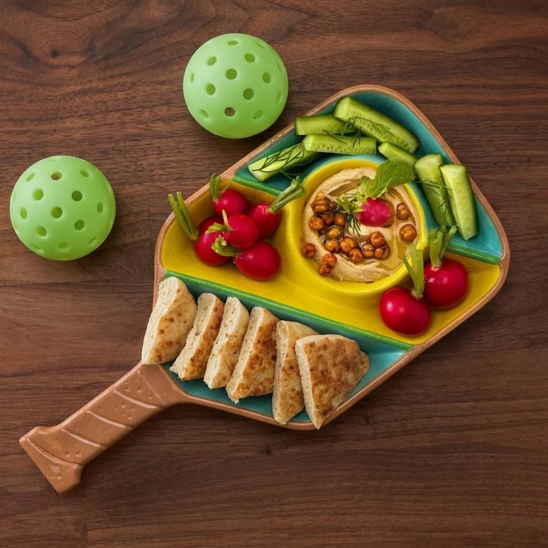 Ceramic Pickleball Paddle Snack Tray