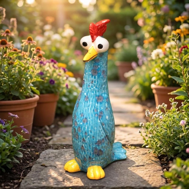 Charming Ceramic Garden Hen