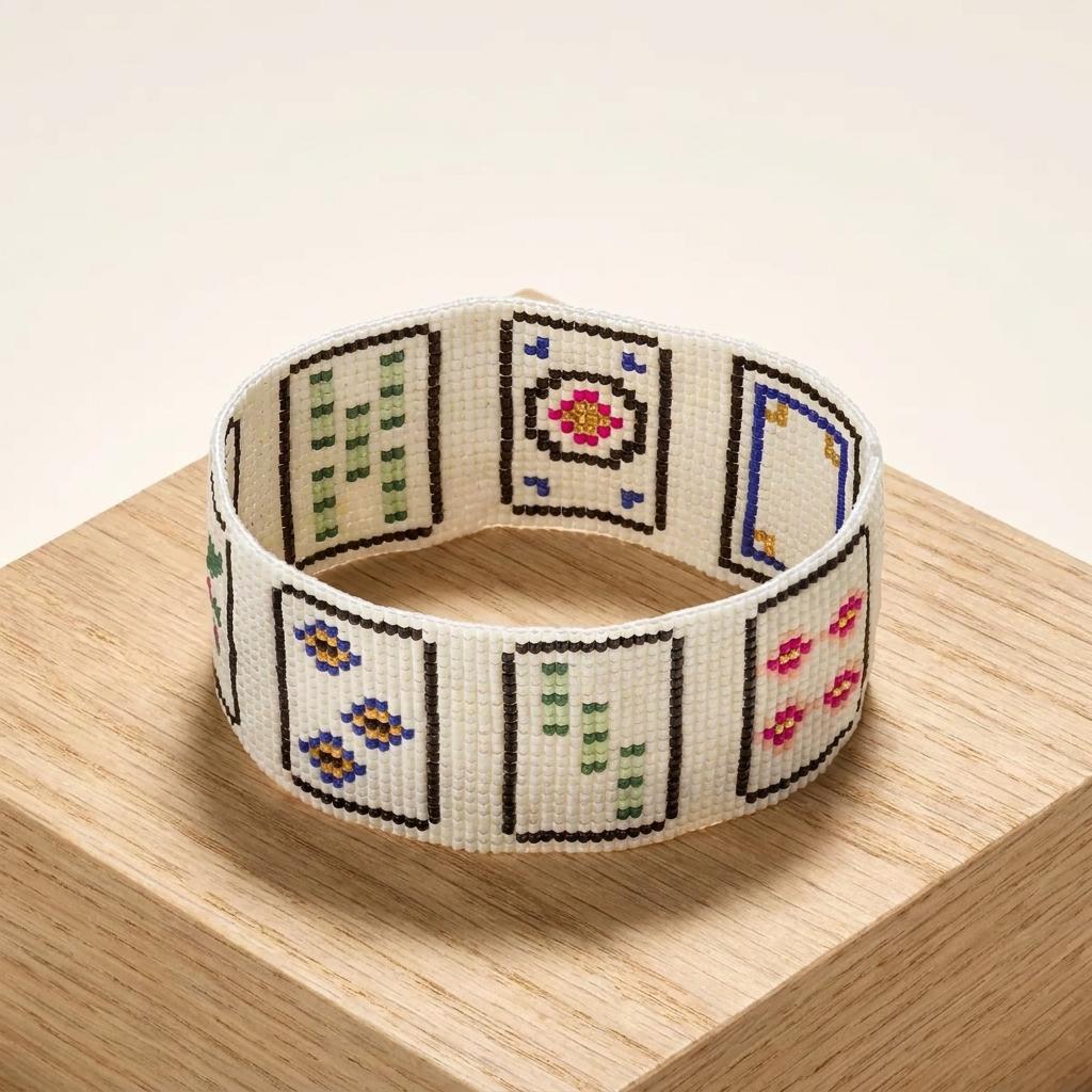 Colorful Mahjong Beaded Bracelet Colorful Mahjong Beaded Bracelet
