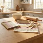 Convertible Apron And Kitchen Towel Set With Linen Blend 2