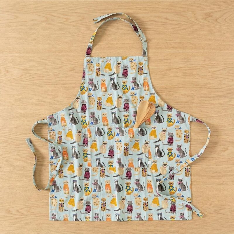Cool Cat Apron - 100% Cotton Front Pocket