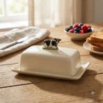Cow Butter Dish - Creamy Farmhouse Stoneware (4)