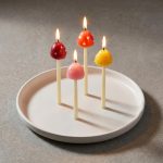 Cute Beeswax Mushroom Birthday Candle Set 1