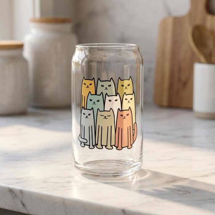 Cute Cats On Cats Glasses - Set Of 2 2