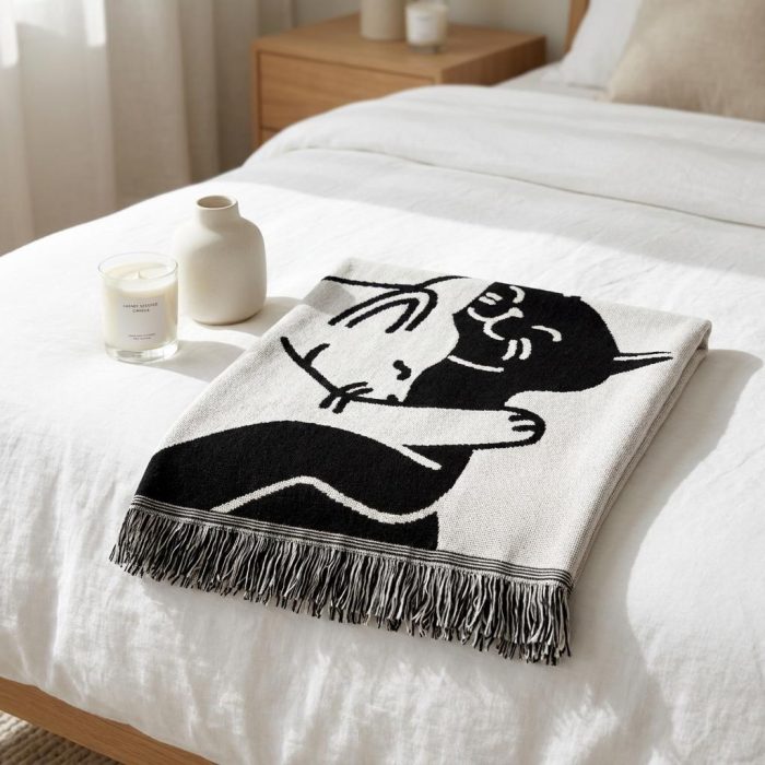 Cute Snuggle Cat Throw Blanket 2