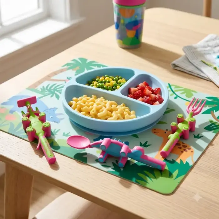 Dinosaur Plate And Utensils