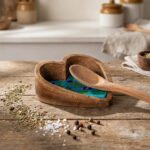 Double Heart Spoon Rest With Hand-painted Ceramic Inlay (2)