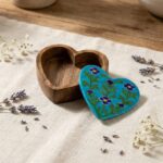 Double Heart Spoon Rest With Hand-painted Ceramic Inlay (3)