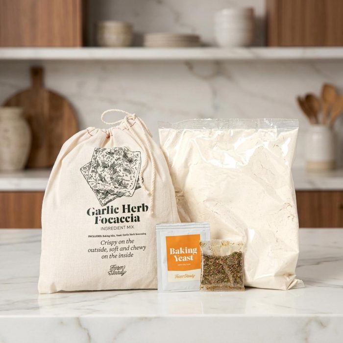 Easy Make Your Own Garlic Herb Focaccia Kit 1