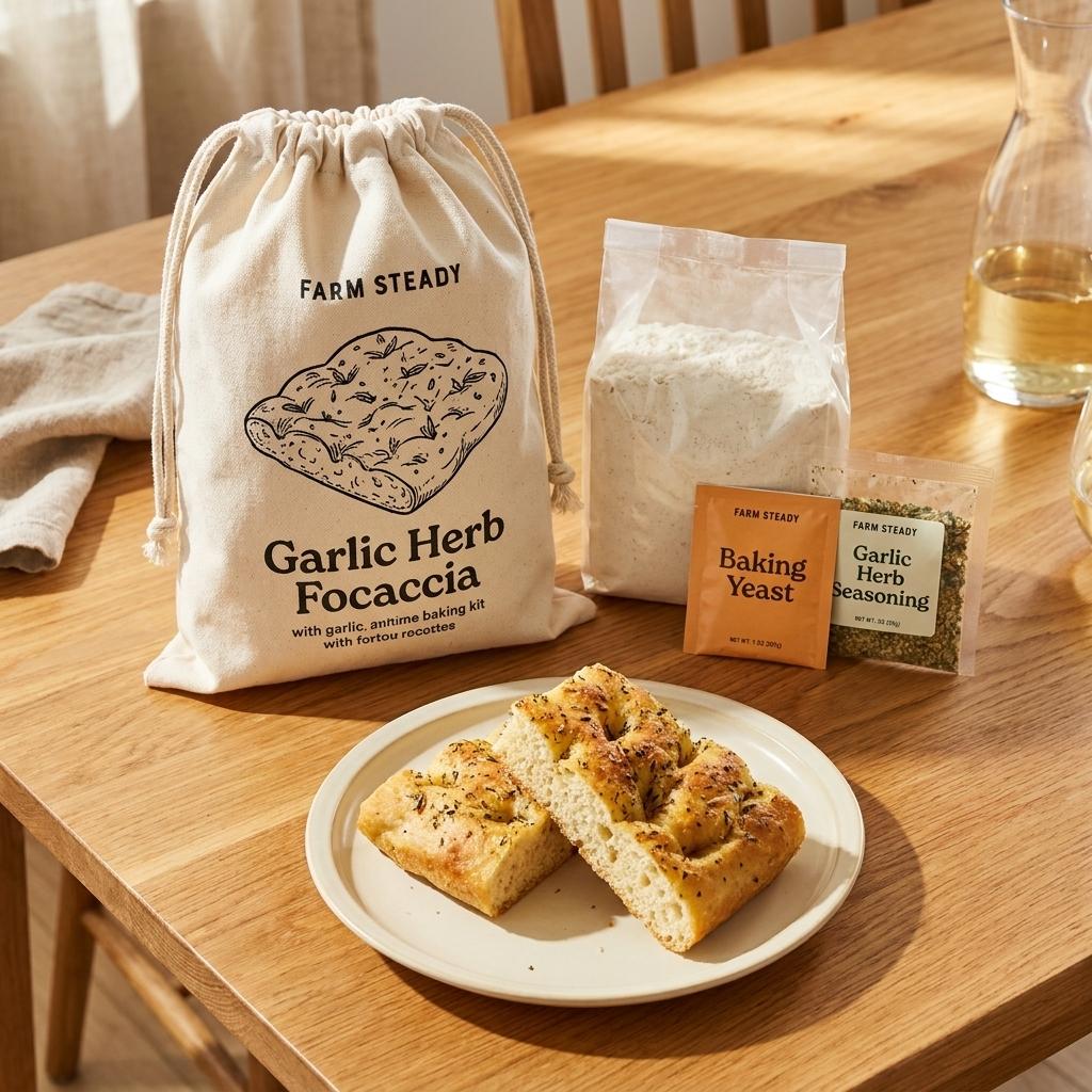 Easy Make Your Own Garlic Herb Focaccia Kit Easy Make Your Own Garlic Herb Focaccia Kit