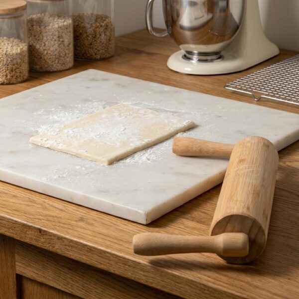Ergonomic Rolling Pin With Vertical Bamboo Handles