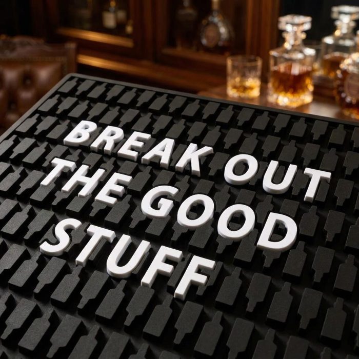 Funny Break Out The Good Stuff Rubber Bar Mat 1