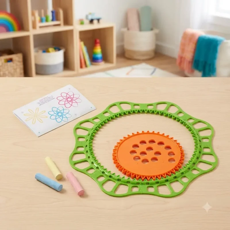 Giant Sidewalk Chalk Spirograph