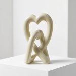 Hand-carved Interlocking Hearts Desktop Sculpture 1