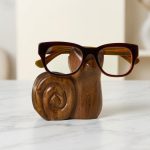 Hand-carved Wooden Snail Eyeglass Holder