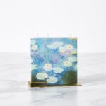 Hand-painted Claude Monet Water Lilies Flat Candle