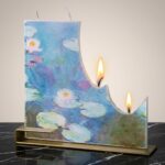 Hand-painted Claude Monet Water Lilies Flat Candle 4