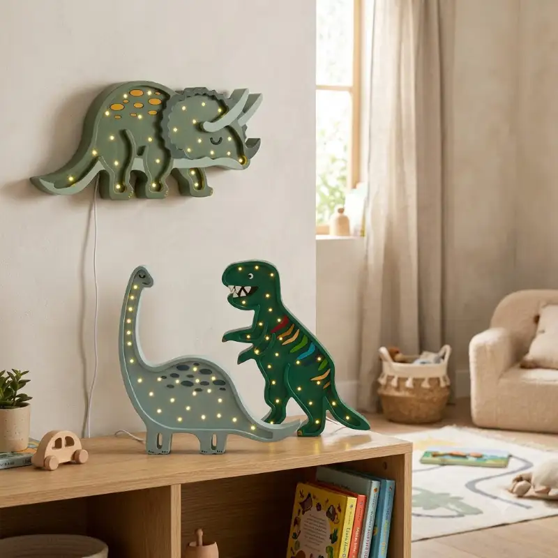 Hand-painted Dino Lamps