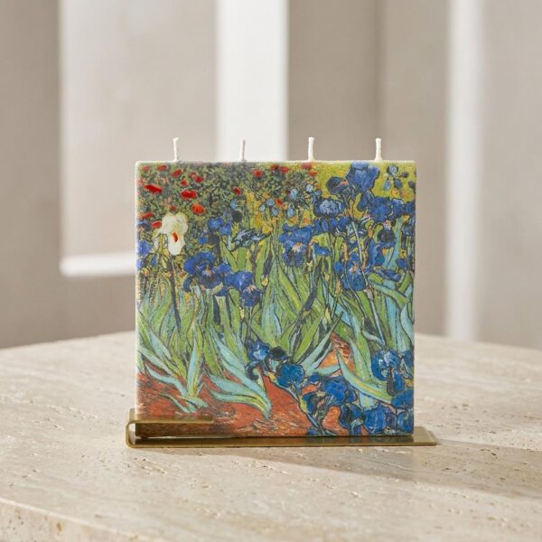 Hand-painted Vincent Van Gogh Irises Flat Candle