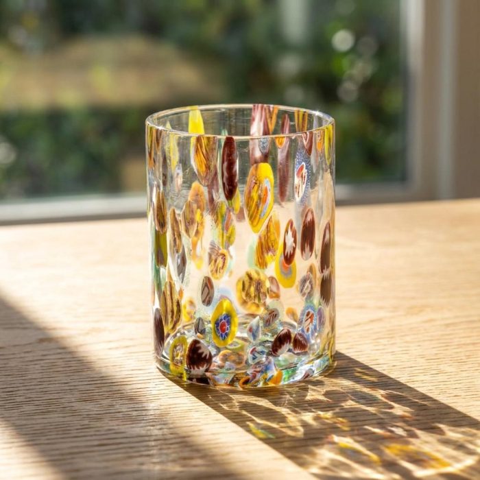 Handblown Kaleidoscope Glass Tumblers - Set Of 2 1
