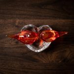 Handblown Lovebirds Glass Desktop Sculpture 1